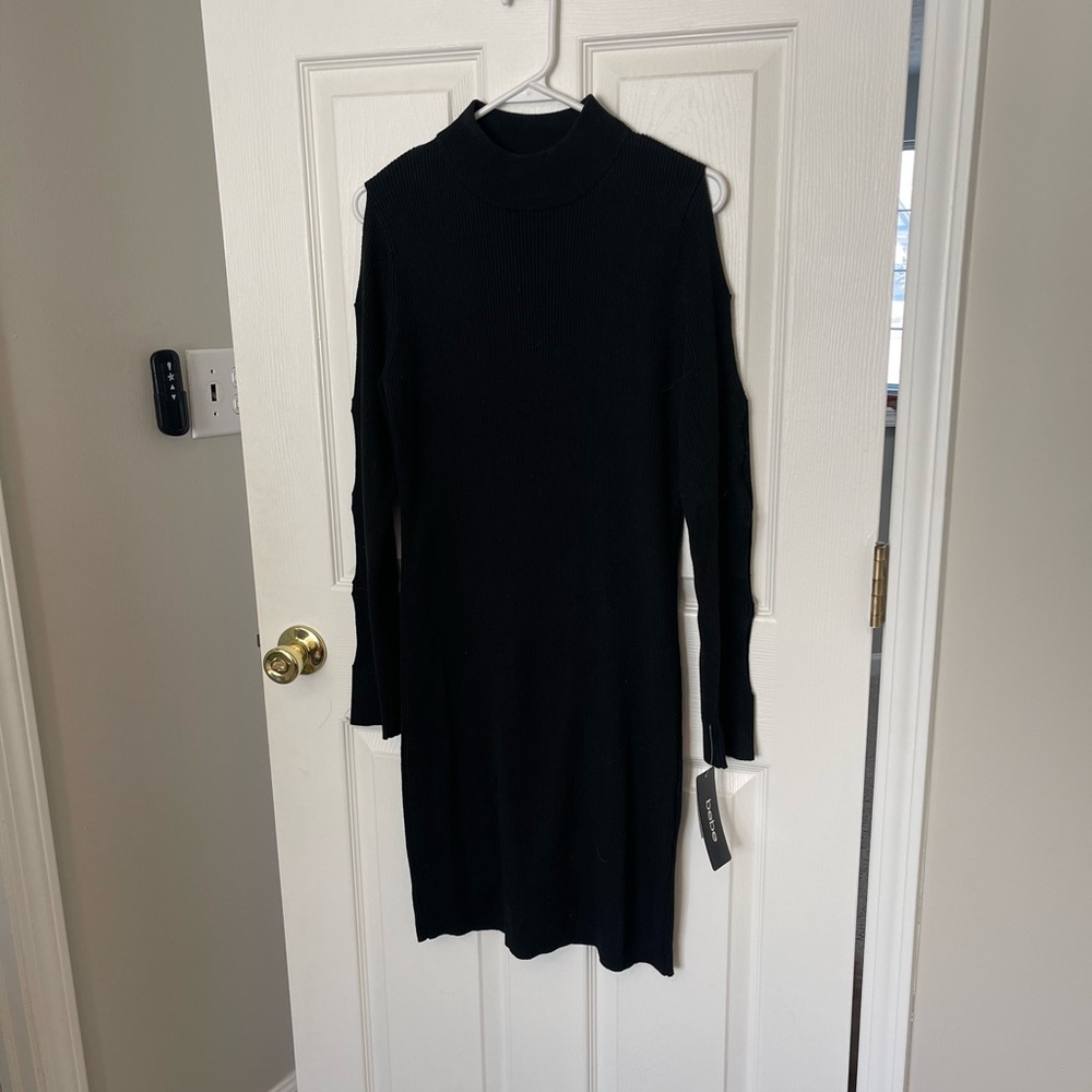 Elegant Black Cold Shoulder Dress